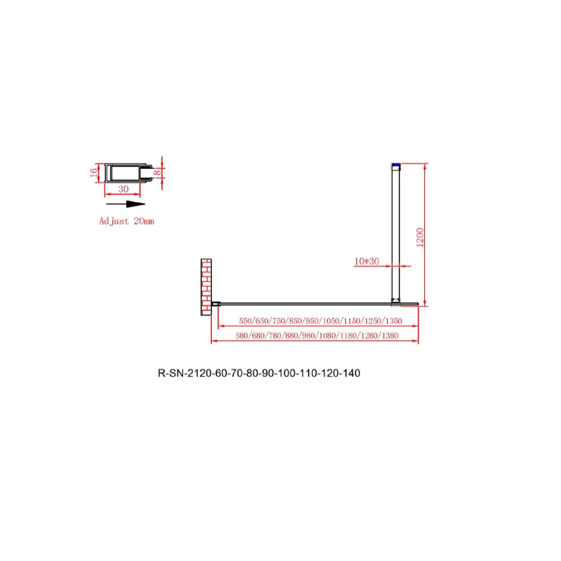 Walk In Duschwand ARNHEM CUADRA - Glas 8 mm