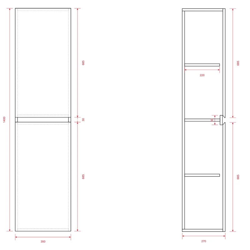 Badmeubelset ROVANI 100 cm - Walnoot - Ribbel front - Wastafel wit