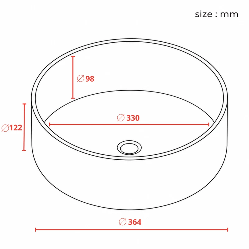 Alira Licht Eiken - Wastafel Rond 2x - 120cm