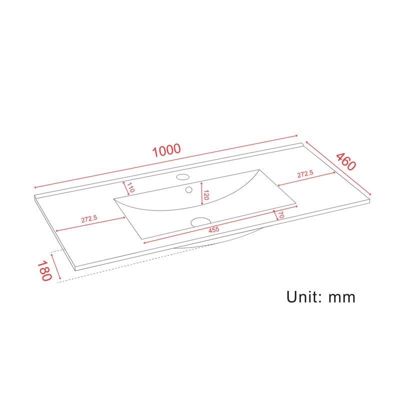 Badmeubelset NUVANO 100 cm - Met Kolomkast - Glanzend Wit - Wastafel Wit