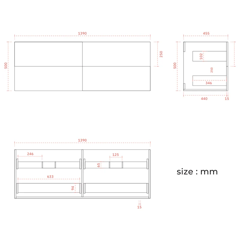 Badmeubelset NUVANO 140 cm - Met Kolomkast - Glanzend Wit - Wastafel Wit