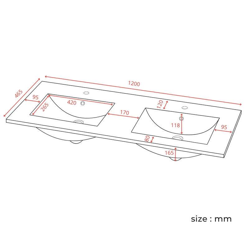 VALENO Warm Eiken - Wastafel Wit - 120 cm