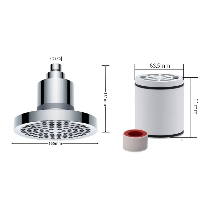 Filtered Shower Head with Rainfall Spray