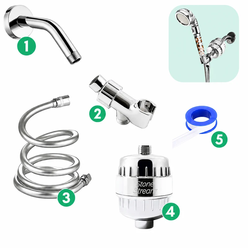 Combo Kit- Hard Water Filtration Wall Kit - Chrome
