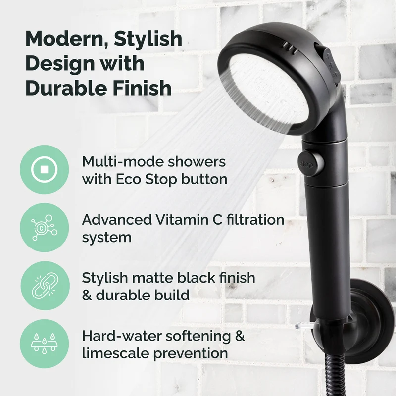Black Vitamin C Shower Head