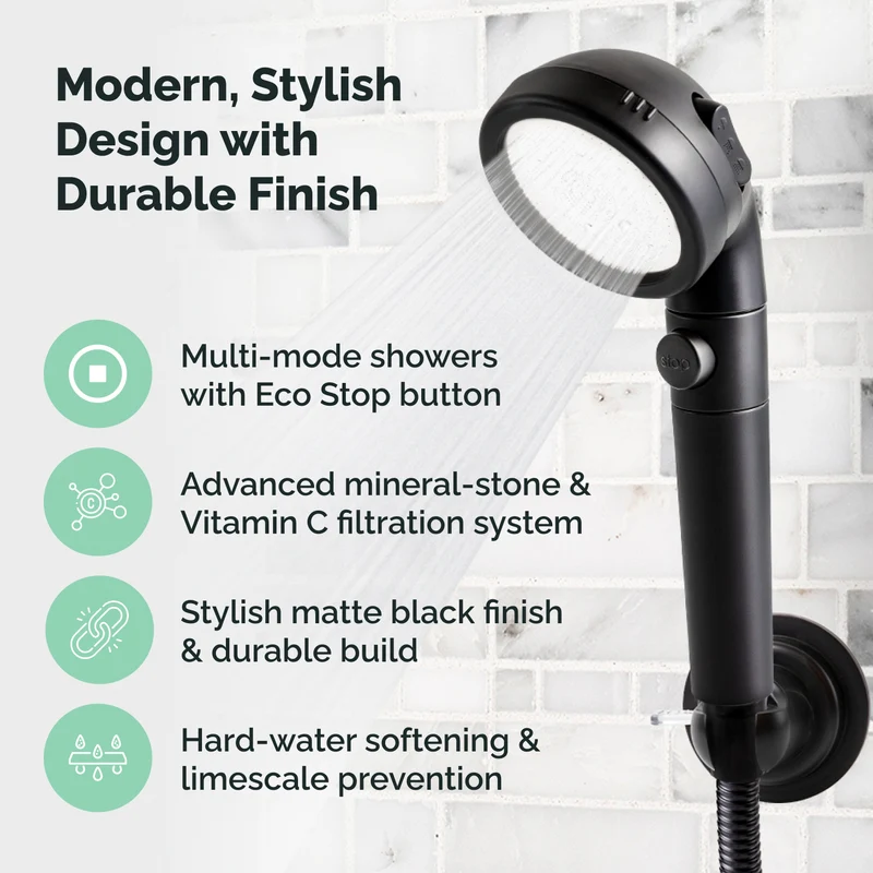 Hard Water Filtration Kit Black Ionic stones