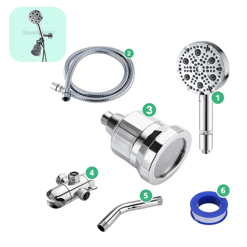 Ecolux 9 Mode High Pressure Shower Head (Filtered)