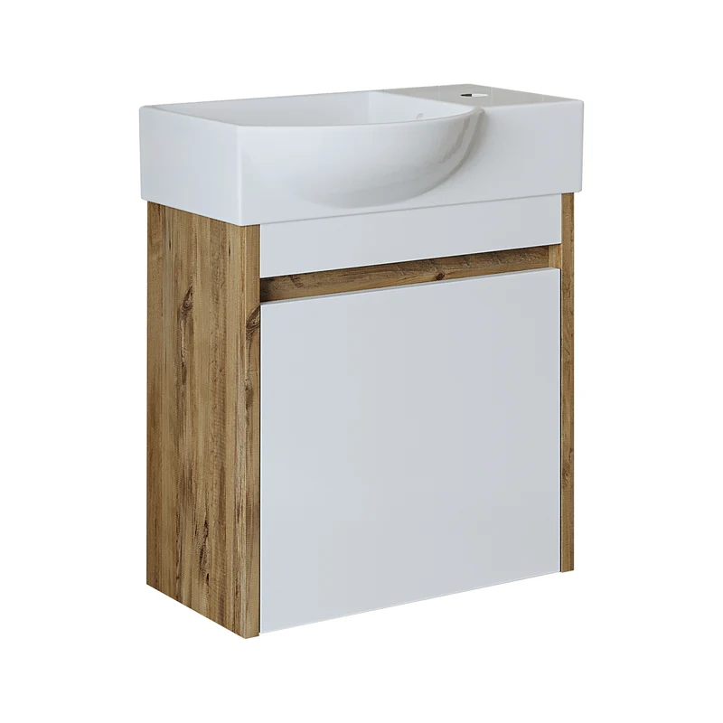 Roomart Waschbeckenunterschrank LEO, 46,5 cm, Hahnloch rechts, in 4 Farben