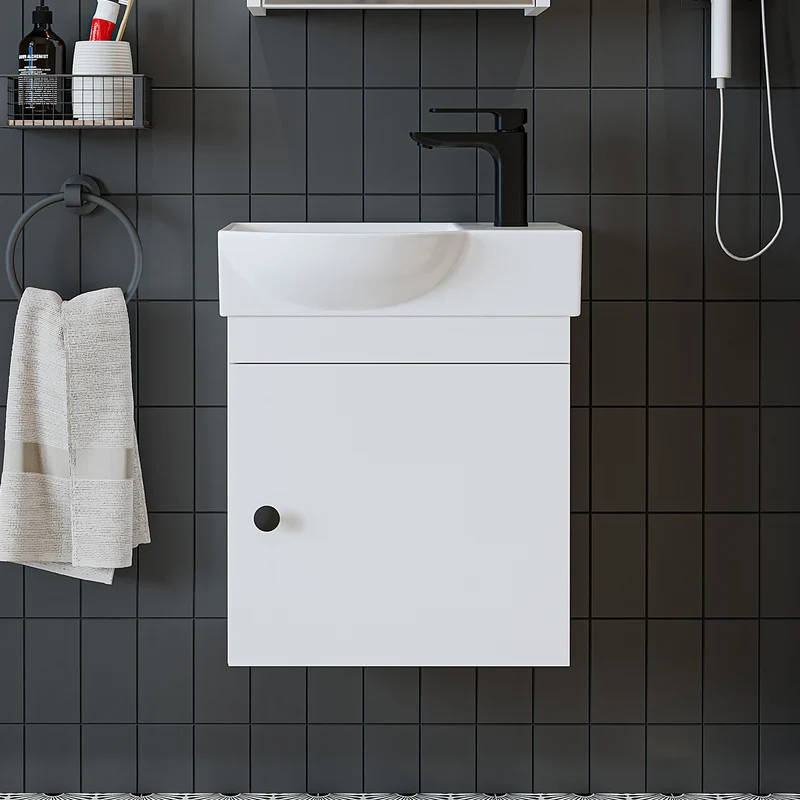 Roomart Waschbeckenunterschrank PUNTO, 46,5 cm, mit Keramikbecken, in 4 Farben