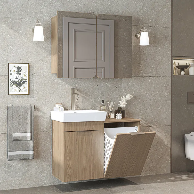 Roomart 3-teiliges Badmöbel-Set LYCIA, 49 cm, Waschtisch mit Spiegelschrank, in 4 Farben