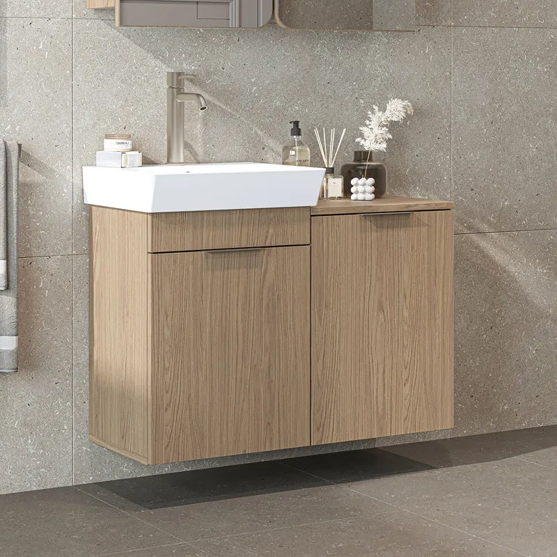 Roomart 3-teiliges Badmöbel-Set LYCIA, 49 cm, Waschtisch mit Spiegelschrank, in 4 Farben
