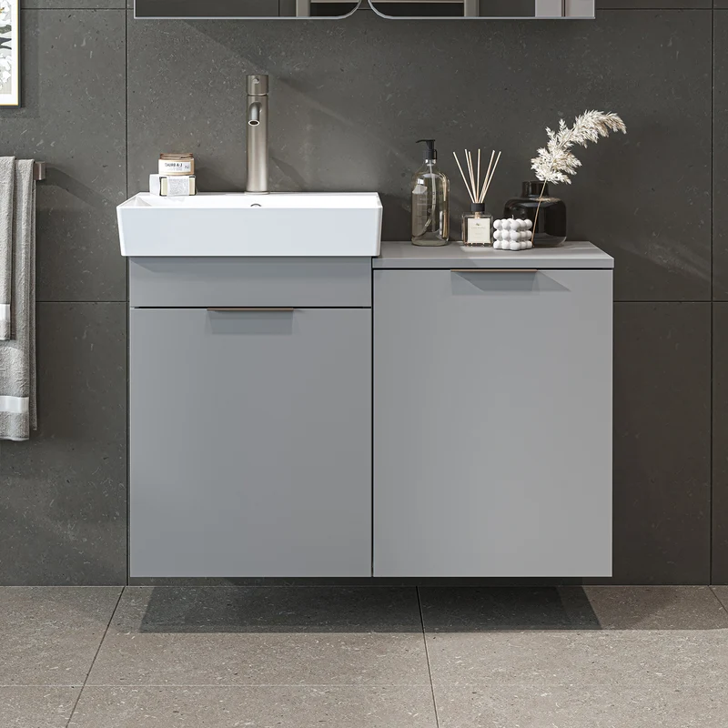 Roomart 3-teiliges Badmöbel-Set LYCIA, 49 cm, Waschtisch mit Spiegelschrank, in 4 Farben