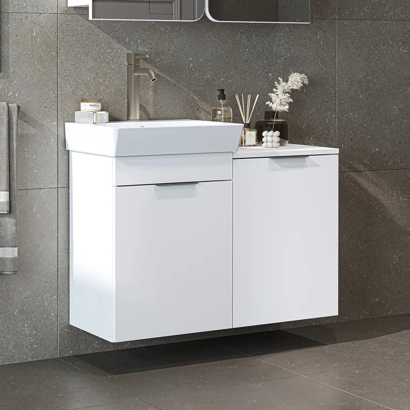 Roomart 3-teiliges Badmöbel-Set LYCIA, 49 cm, Waschtisch mit Spiegelschrank, in 4 Farben