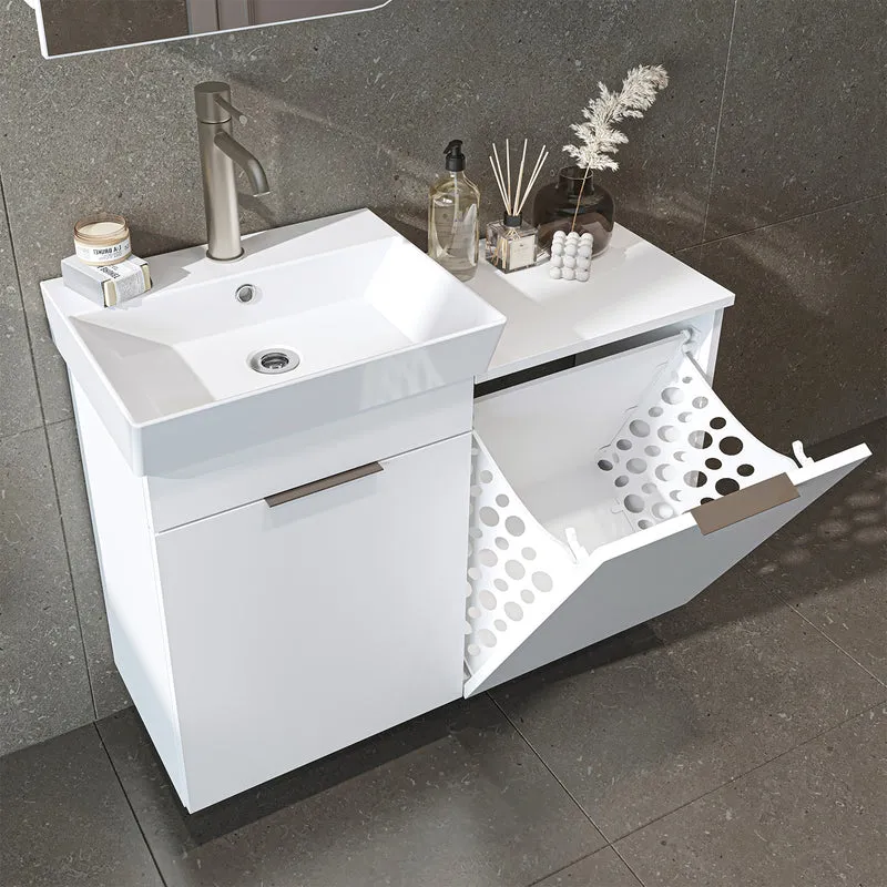 Roomart 3-teiliges Badmöbel-Set LYCIA, 49 cm, Waschtisch mit Spiegelschrank, in 4 Farben