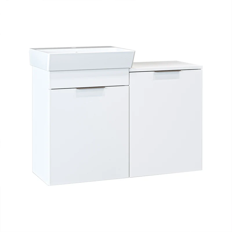Roomart Waschbeckenunterschrank LYCIA, 49 cm, mit Waschbecken und Wäschefach, in 4 Farben