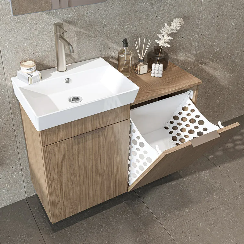 Roomart 4-teiliges Badmöbel-Set LYCIA, 49 cm, Waschtisch, Spiegelschrank und Hochschrank, in 4 Farben