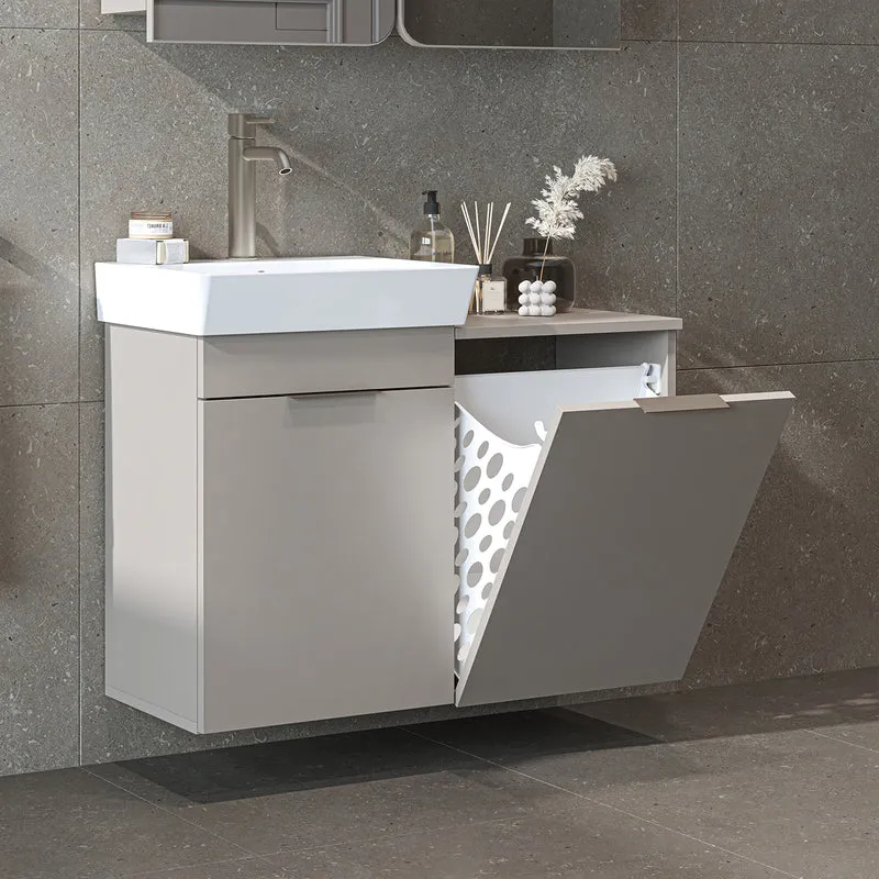 Roomart 4-teiliges Badmöbel-Set LYCIA, 49 cm, Waschtisch, Spiegelschrank und Hochschrank, in 4 Farben