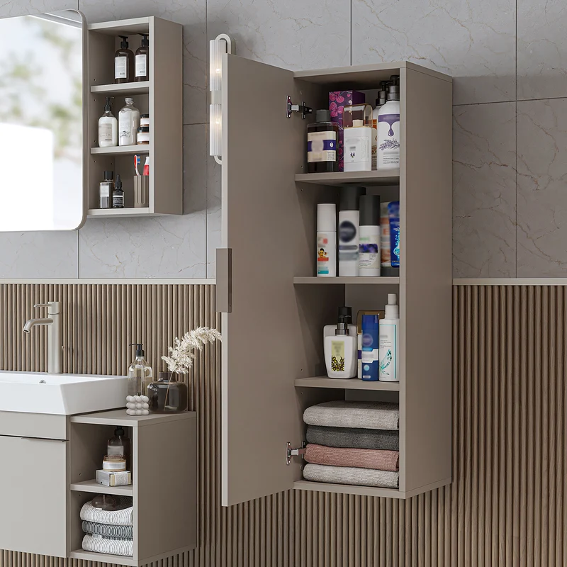Roomart 4-teiliges Badmöbel-Set LYCIA, 49 cm, Waschtisch, Spiegelschrank und Hochschrank, in 4 Farben