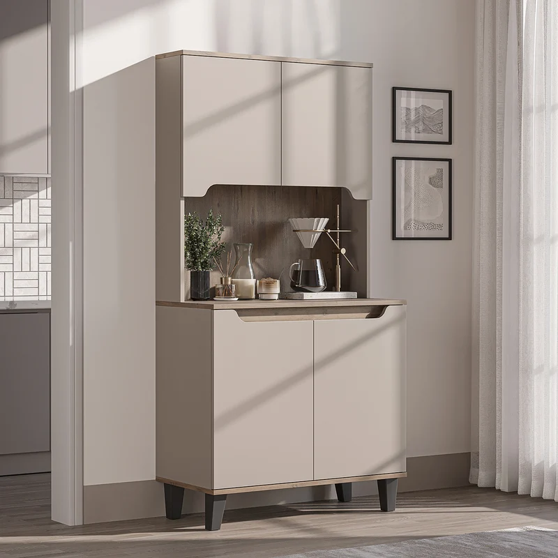 Roomart Küchenschrank DEFNE, 182 cm, mit offener Nische für Kaffeemaschine, in 5 Farben
