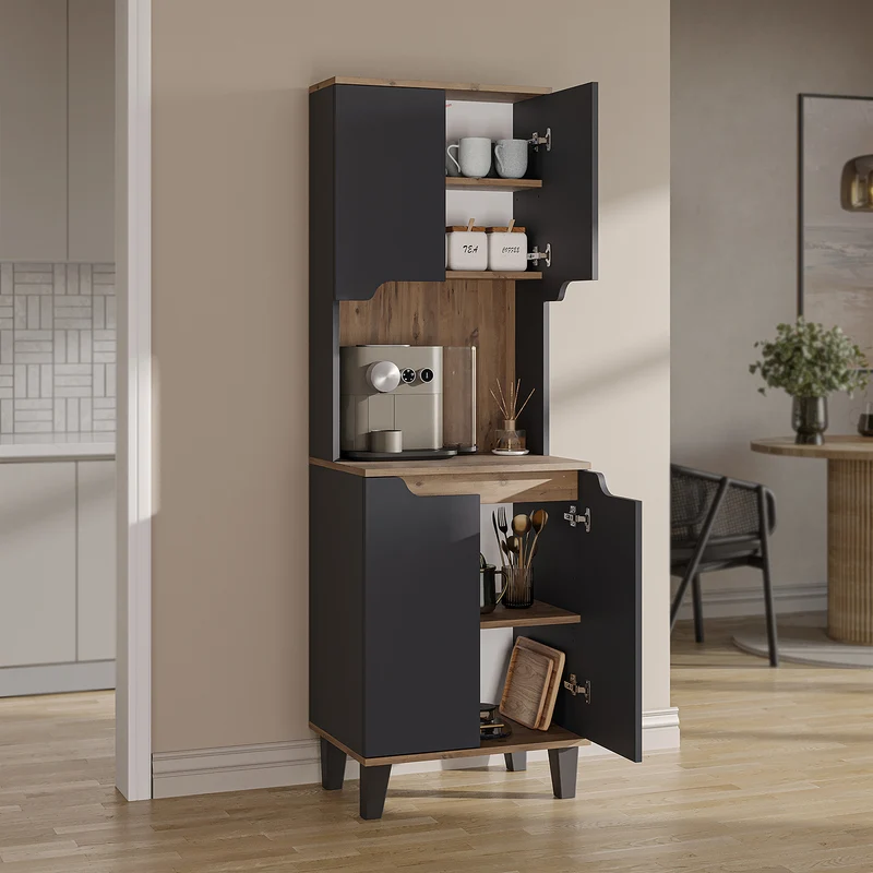 Roomart Küchenschrank DEFNE, 182 cm, mit offener Nische für Kaffeemaschine, in 5 Farben