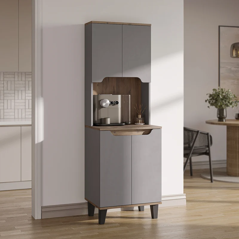 Roomart Küchenschrank DEFNE, 182 cm, mit offener Nische für Kaffeemaschine, in 5 Farben