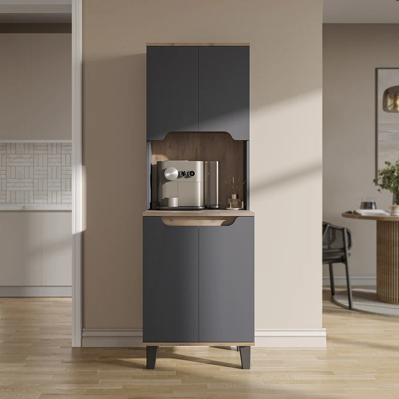 Roomart Küchenschrank DEFNE, 182 cm, mit offener Nische für Kaffeemaschine, in 5 Farben
