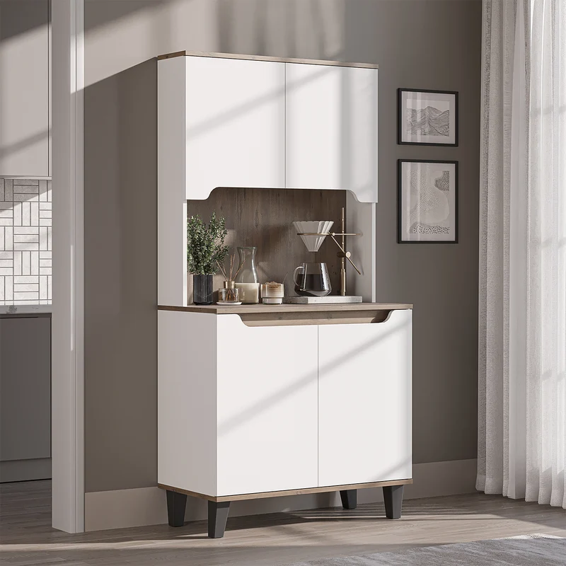 Roomart Küchenschrank DEFNE, 182 cm, mit offener Nische für Kaffeemaschine, in 5 Farben