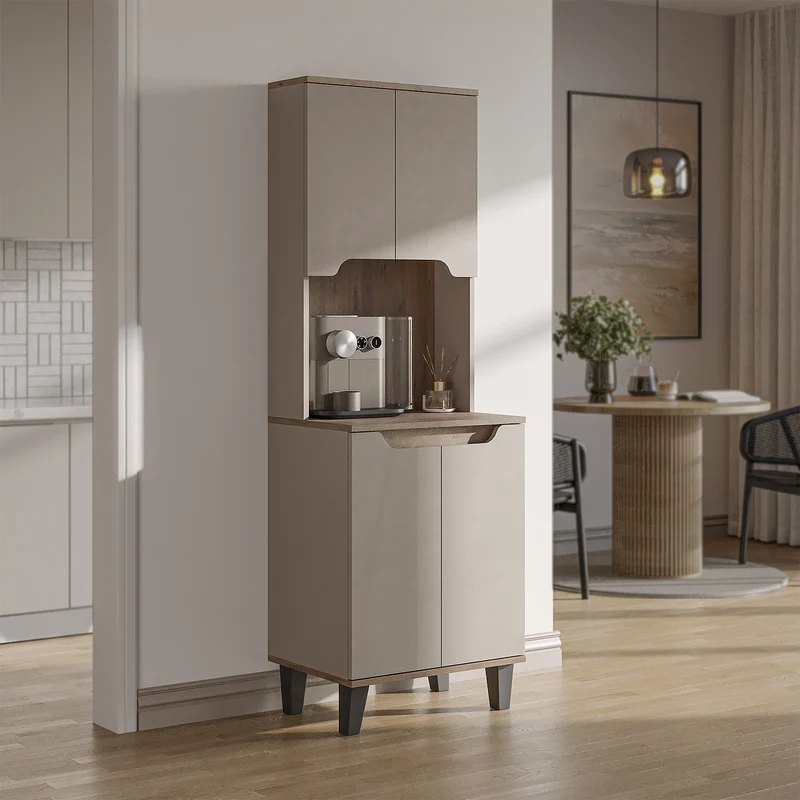 Roomart Küchenschrank DEFNE, 182 cm, mit offener Nische für Kaffeemaschine, in 5 Farben