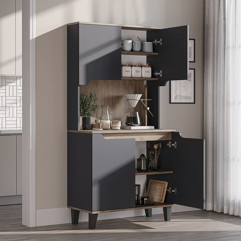 Roomart Küchenschrank DEFNE, 182 cm, mit offener Nische für Kaffeemaschine, in 5 Farben