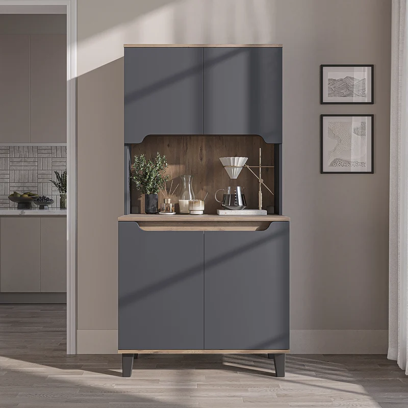 Roomart Küchenschrank DEFNE, 182 cm, mit offener Nische für Kaffeemaschine, in 5 Farben