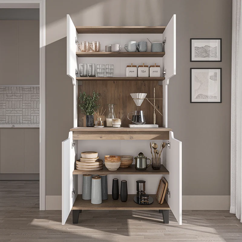 Roomart Küchenschrank DEFNE, 182 cm, mit offener Nische für Kaffeemaschine, in 5 Farben
