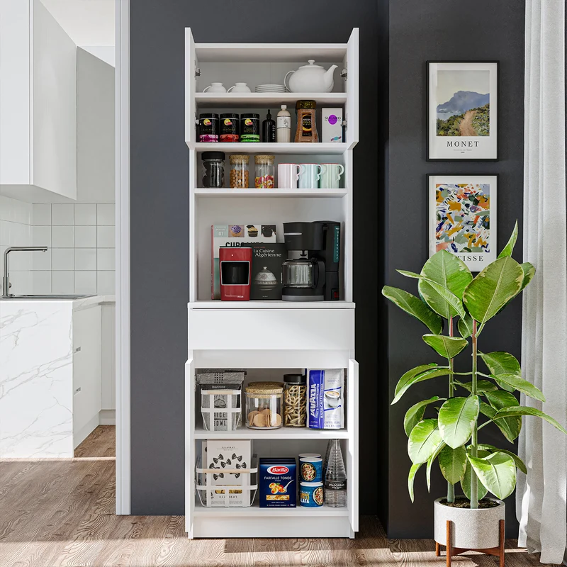 Roomart Küchenschrank NAPOLI, 180 cm, mit offener Nische und Schublade, in 4 Farben