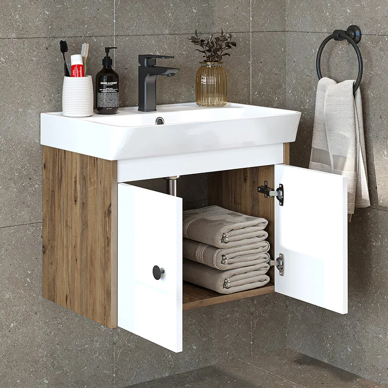 Roomart Badmöbel-Set ADA, 60 cm, mit Keramik-Waschbecken, in 6 Farben