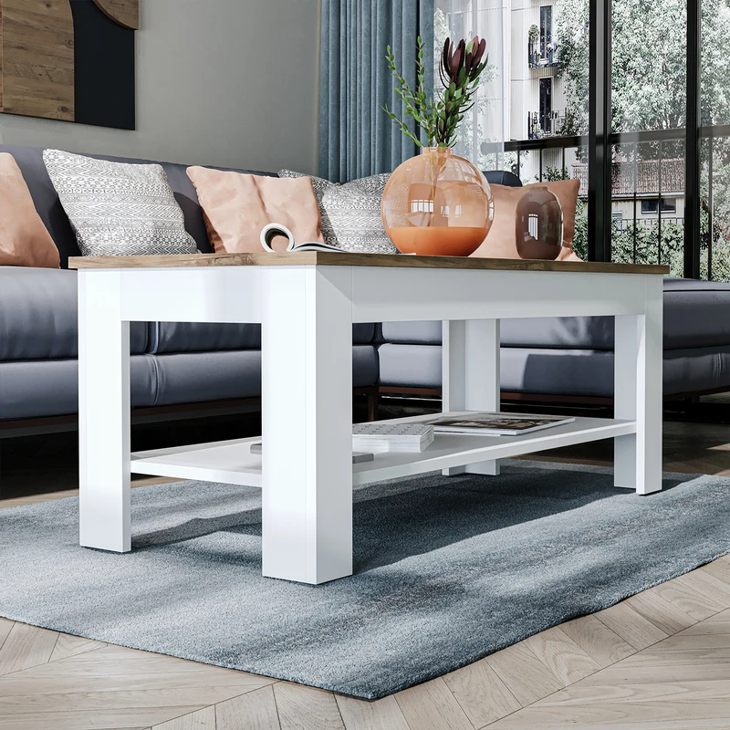 Roomart Couchtisch HELSINKI, 80 oder 110 cm, mit Ablageboden, in 4 Farben