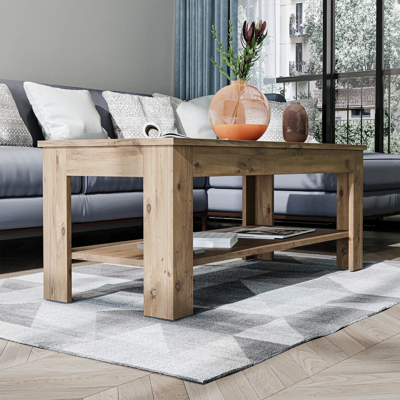 Roomart Couchtisch HELSINKI, 80 oder 110 cm, mit Ablageboden, in 4 Farben