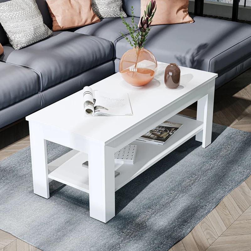 Roomart Couchtisch HELSINKI, 80 oder 110 cm, mit Ablageboden, in 4 Farben