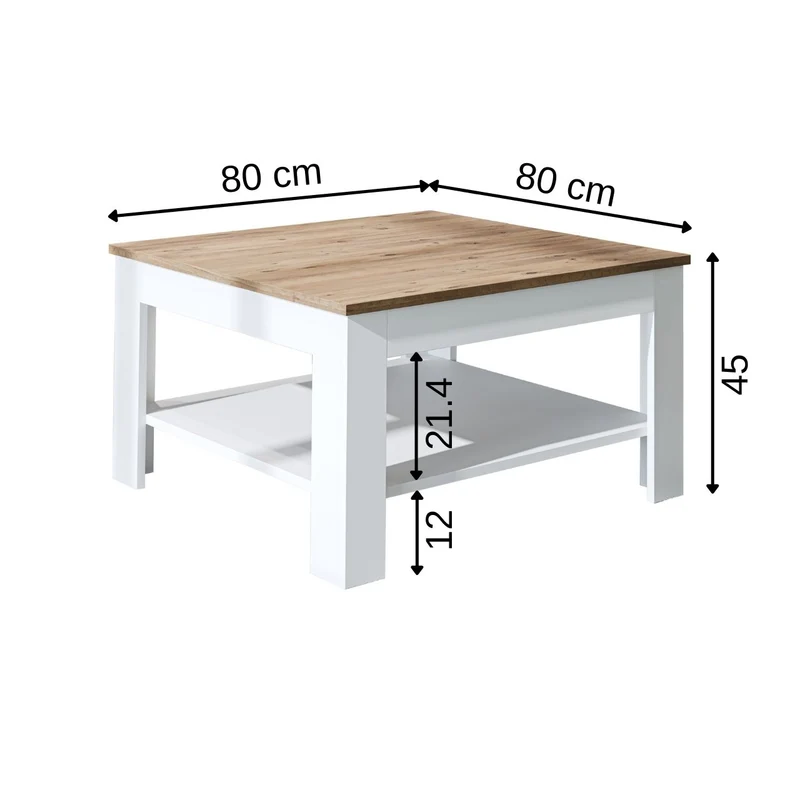 Roomart Couchtisch HELSINKI, 80 oder 110 cm, mit Ablageboden, in 4 Farben