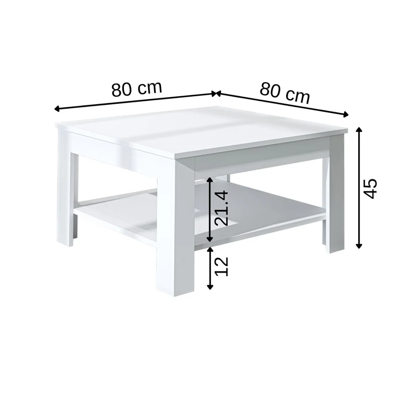 Roomart Couchtisch HELSINKI, 80 oder 110 cm, mit Ablageboden, in 4 Farben
