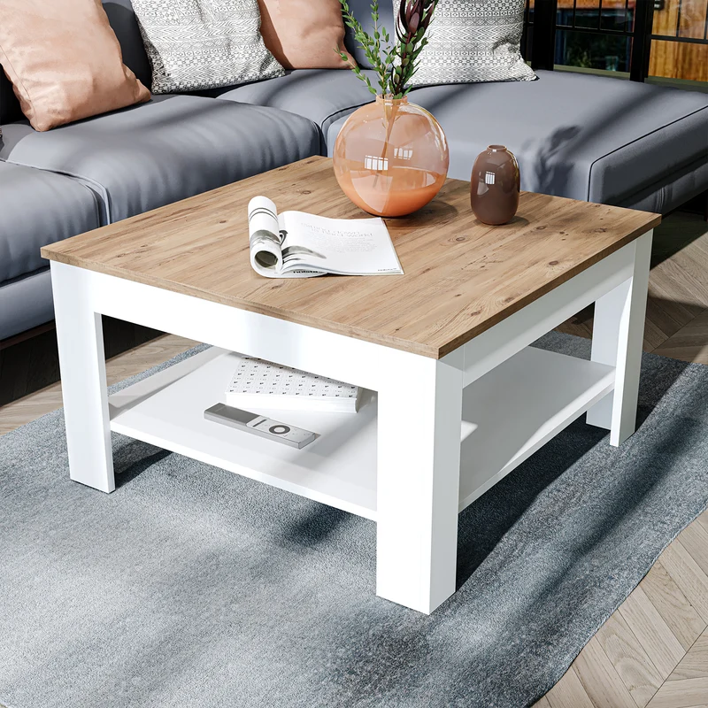 Roomart Couchtisch HELSINKI, 80 oder 110 cm, mit Ablageboden, in 4 Farben