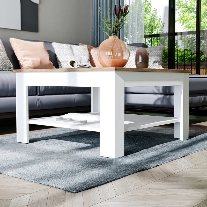 Roomart Couchtisch HELSINKI, 80 oder 110 cm, mit Ablageboden, in 4 Farben