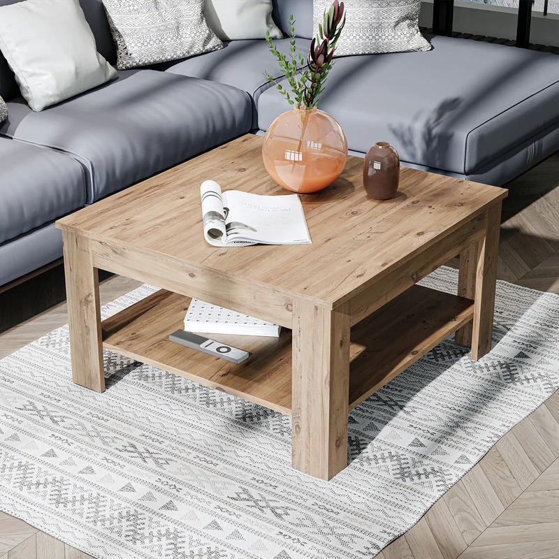Roomart Couchtisch HELSINKI, 80 oder 110 cm, mit Ablageboden, in 4 Farben