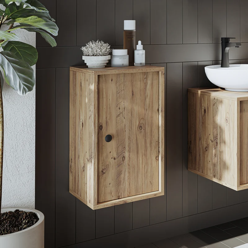 Roomart 4-teiliges Badmöbel-Set GUSTO, 90 cm, mit ovalem Becken, in 2 Farben