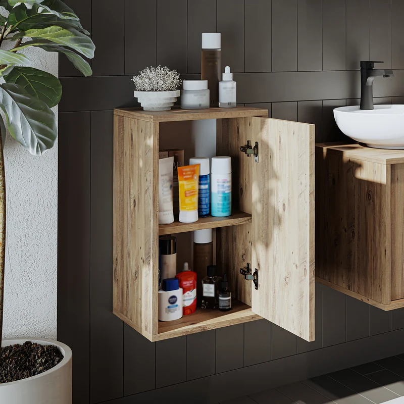 Roomart 4-teiliges Badmöbel-Set GUSTO, 90 cm, mit ovalem Becken, in 2 Farben
