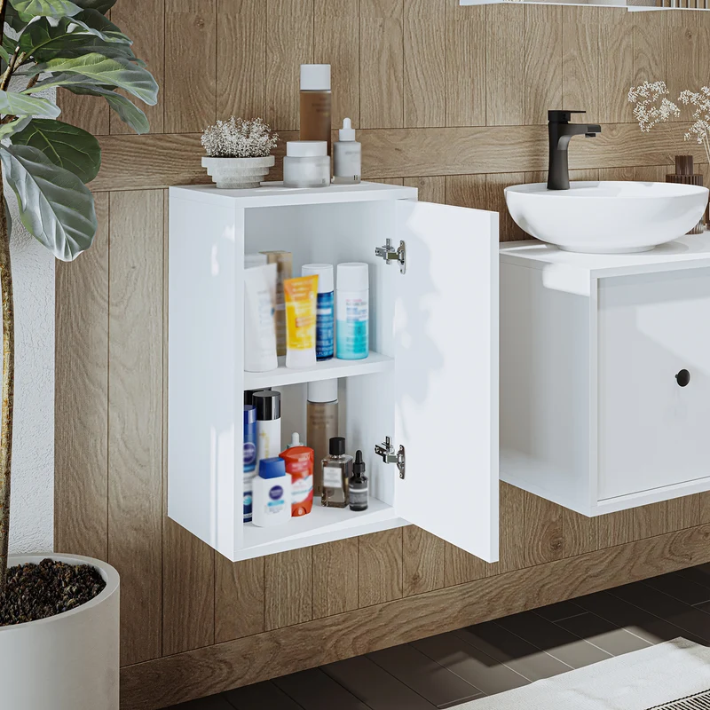 Roomart 4-teiliges Badmöbel-Set GUSTO, 90 cm, mit ovalem Becken, in 2 Farben