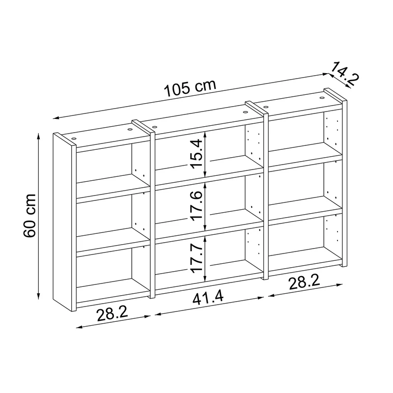 Roomart Badmöbel-Set GUSTO 105 cm, 4-teilig mit Keramik-Waschbecken und Spiegelschrank in 2 Farben