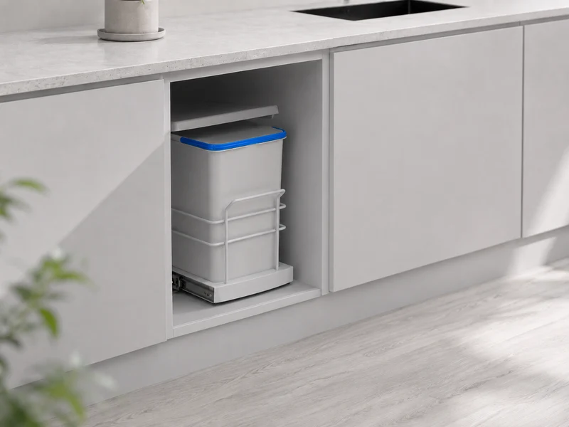 Roomart Einbau-Mülleimer Küche ausziehbar 24L – Mülleimersystem für Unterschrank in 2 Farben