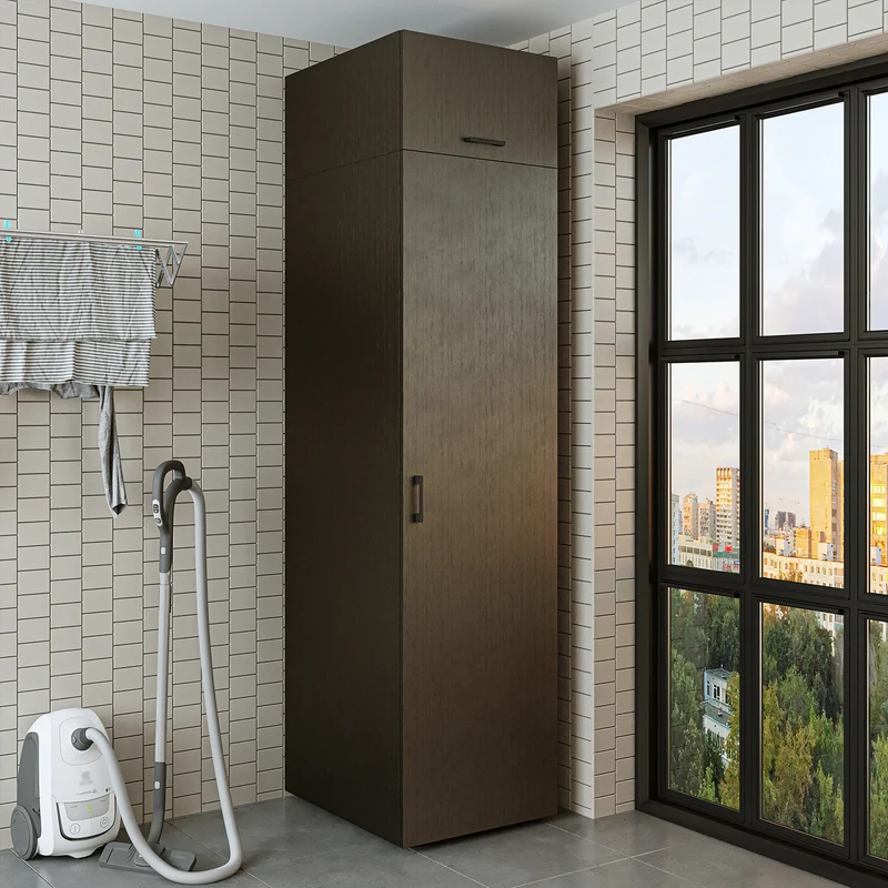 Roomart Hochschrank 60 cm für Waschküche, 205 cm hoch, Soft-Close, in 3 Farben