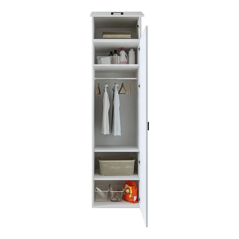Roomart Hochschrank 60 cm für Waschküche, 205 cm hoch, Soft-Close, in 3 Farben