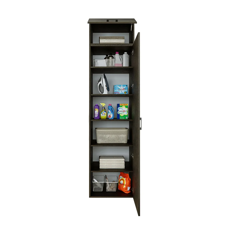 Roomart Hochschrank 60 cm für Waschküche, 205 cm hoch, Soft-Close, in 3 Farben