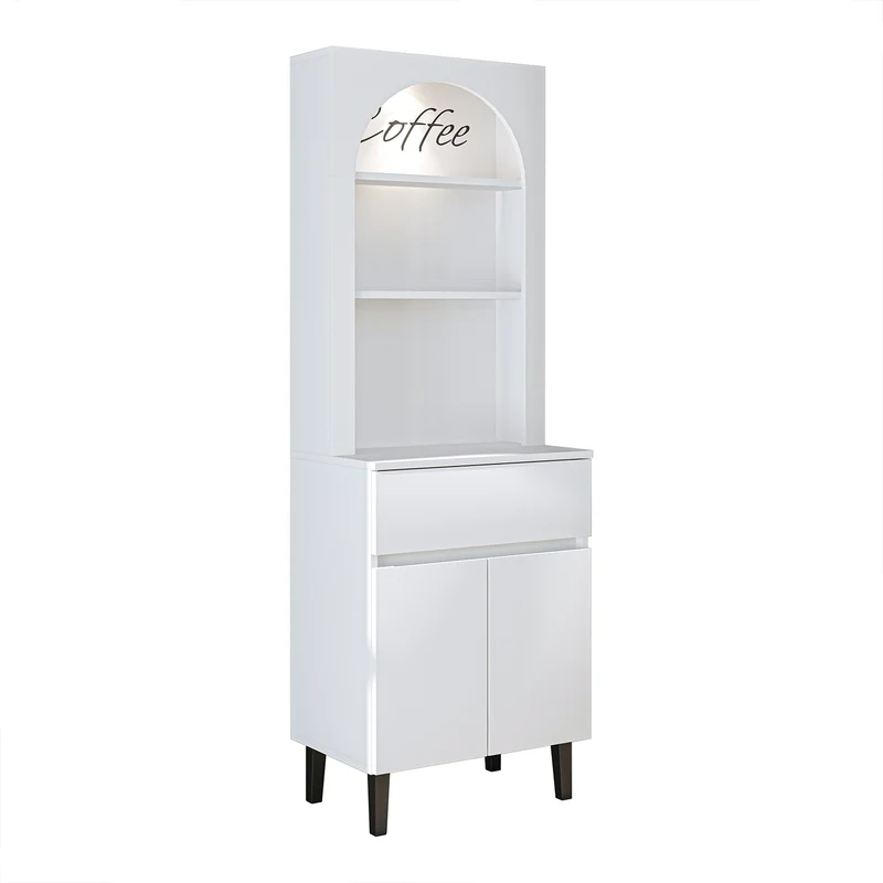 Roomart Küchenschrank VENEDIK 60 cm, Kaffeebar mit LED und Bogendesign, in 4 Farben